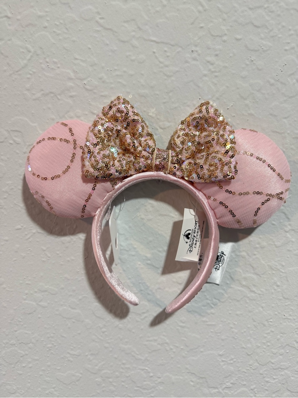 Disney Pink Sequin Bow Minnie Ear Headband